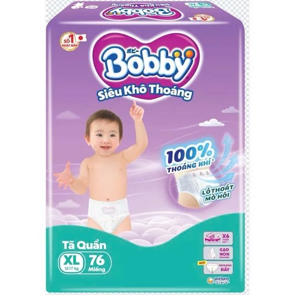 Tã quần Bobby size XL (12-17kg) 76 miếng