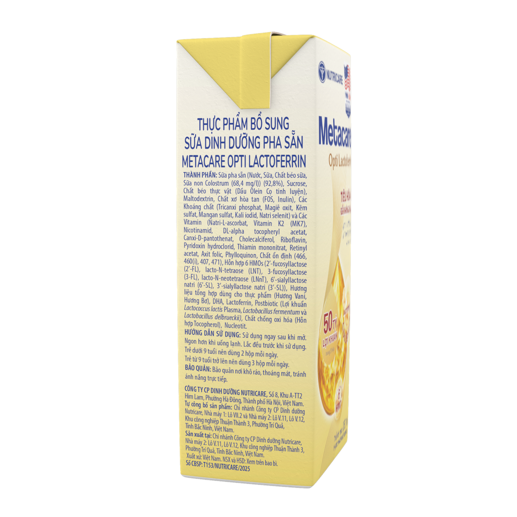 Thùng 24 hộp Metacare Opti Lactoferrin 180ml (Metacare Opti C-Section)