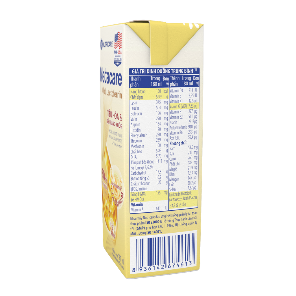 Thùng 24 hộp Metacare Opti Lactoferrin 180ml (Metacare Opti C-Section)