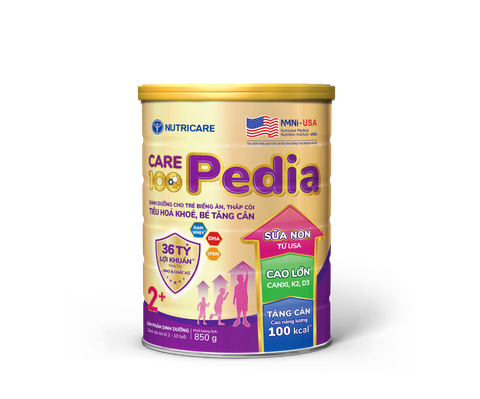 Sữa Care 100 Pedia 2+ 850g Nutricare (2–10 tuổi)