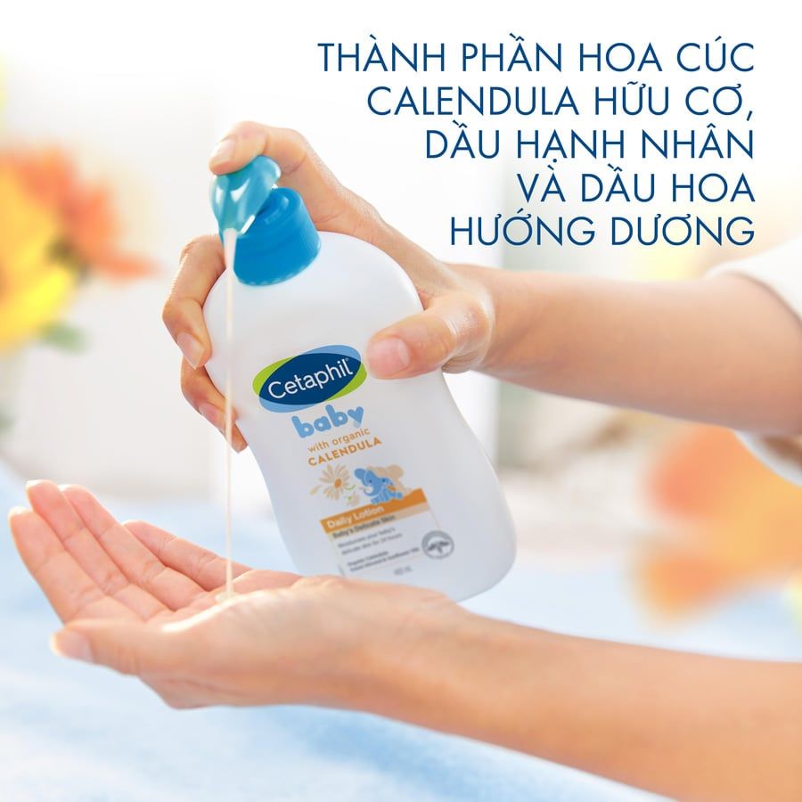 Kem dưỡng hoa cúc cho bé Cetaphil Baby With Organic Calendula Daily Lotion 400ml