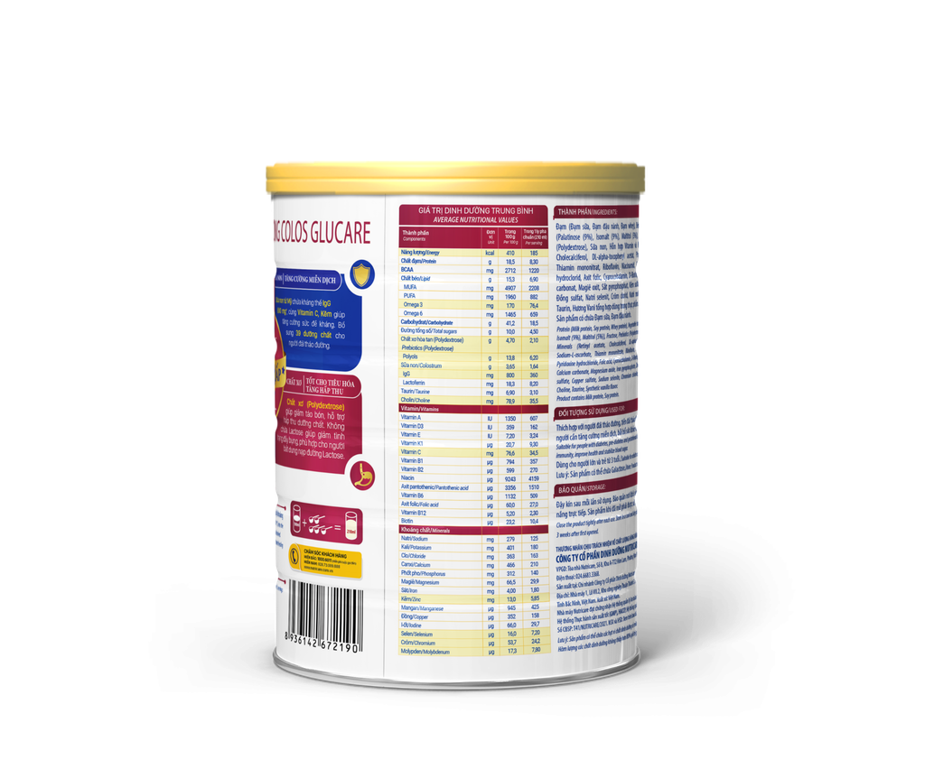 Sữa Non Colos Glucare 800g Ổn định đường huyết cho người tiểu đường