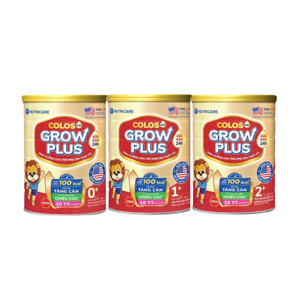 Sữa bột Nutricare Colos24h Grow Plus 2+ 850g (2-10 tuổi)