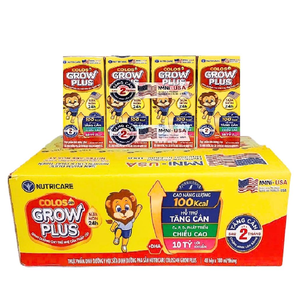 Lốc 4 hộp sữa dinh dưỡng COLOS24h GROW PLUS cho trẻ từ 1 tuổi