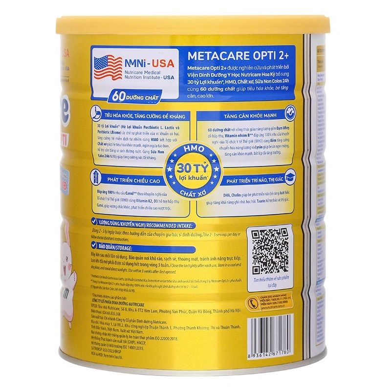 Sữa bột MetaCare OPTI 2+ 850g - Cho bé từ 2 đến 10 tuổi