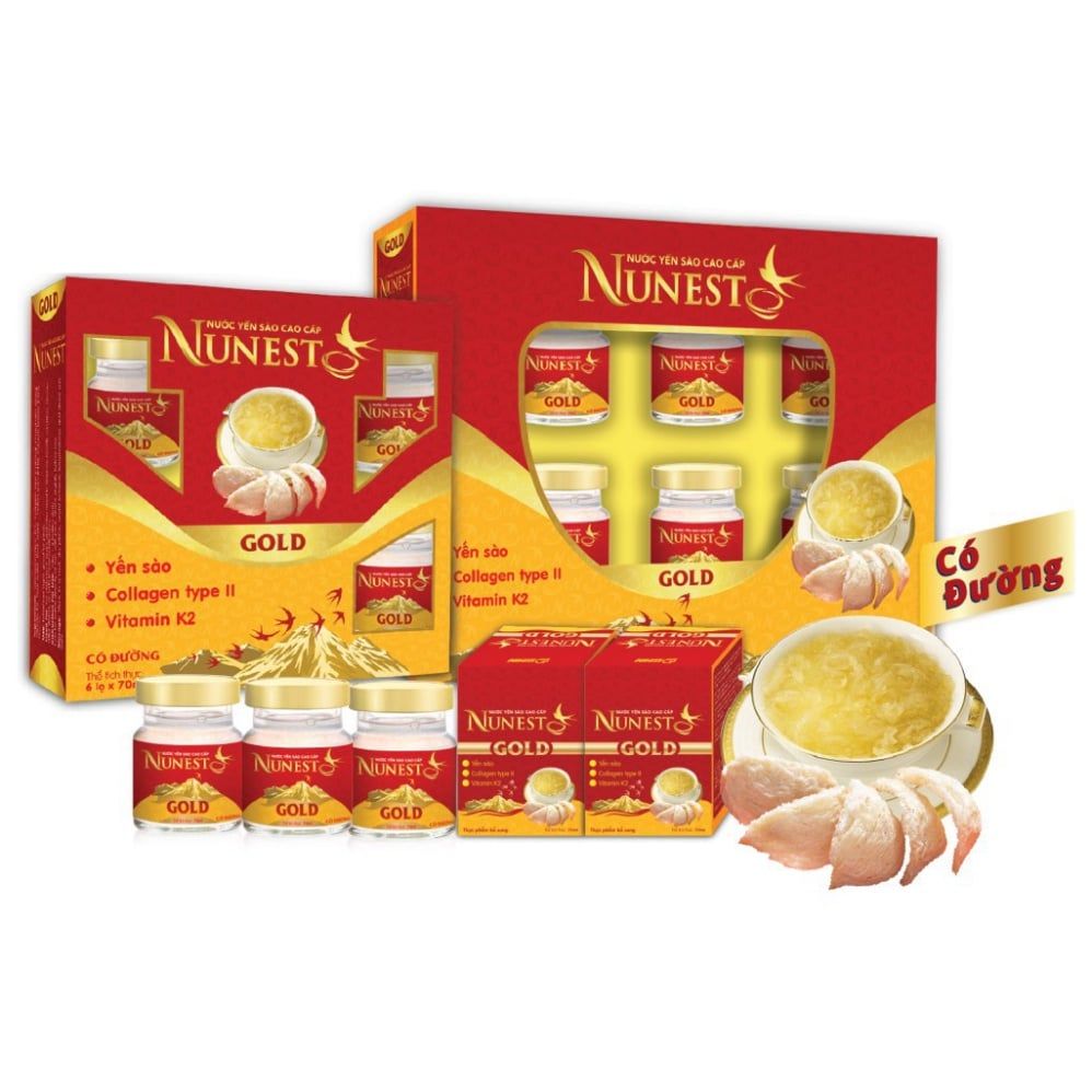 Nước Yến Sào Cao Cấp Nunest Gold - Lốc 6 Lọ (6 x 70ml)
