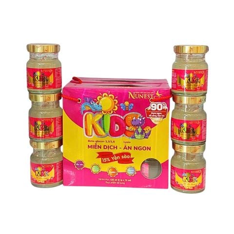 Nước Yến Sữa Dinh Dưỡng NuNest Kids Tự Nhiên (6 lọ 75ml)