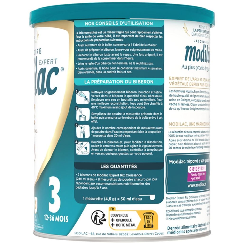 Sữa Modilac Expert Riz 3 800g (1-3 tuổi)