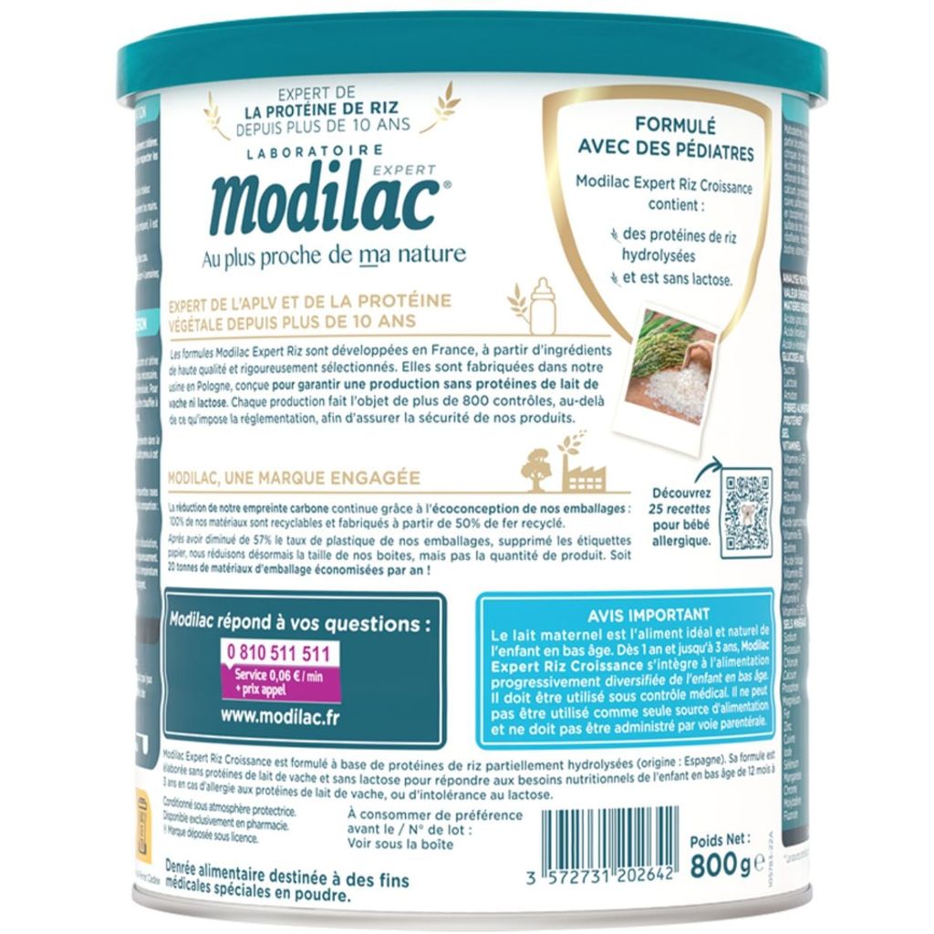 Sữa Modilac Expert Riz 3 800g (1-3 tuổi)