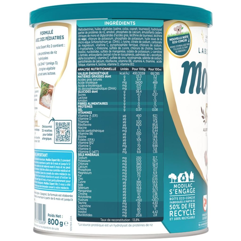 Sữa Modilac Expert Riz 3 800g (1-3 tuổi)