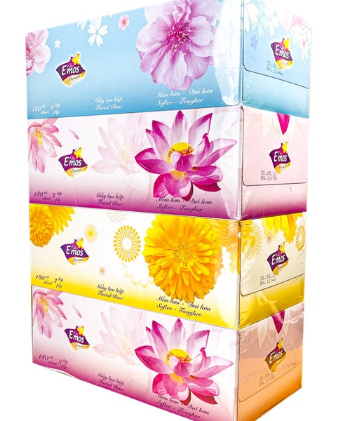 Khăn Giấy Emos Premium 2 Lớp Hộp 180 Tờ (Giao Màu Ngẫu Nhiên)