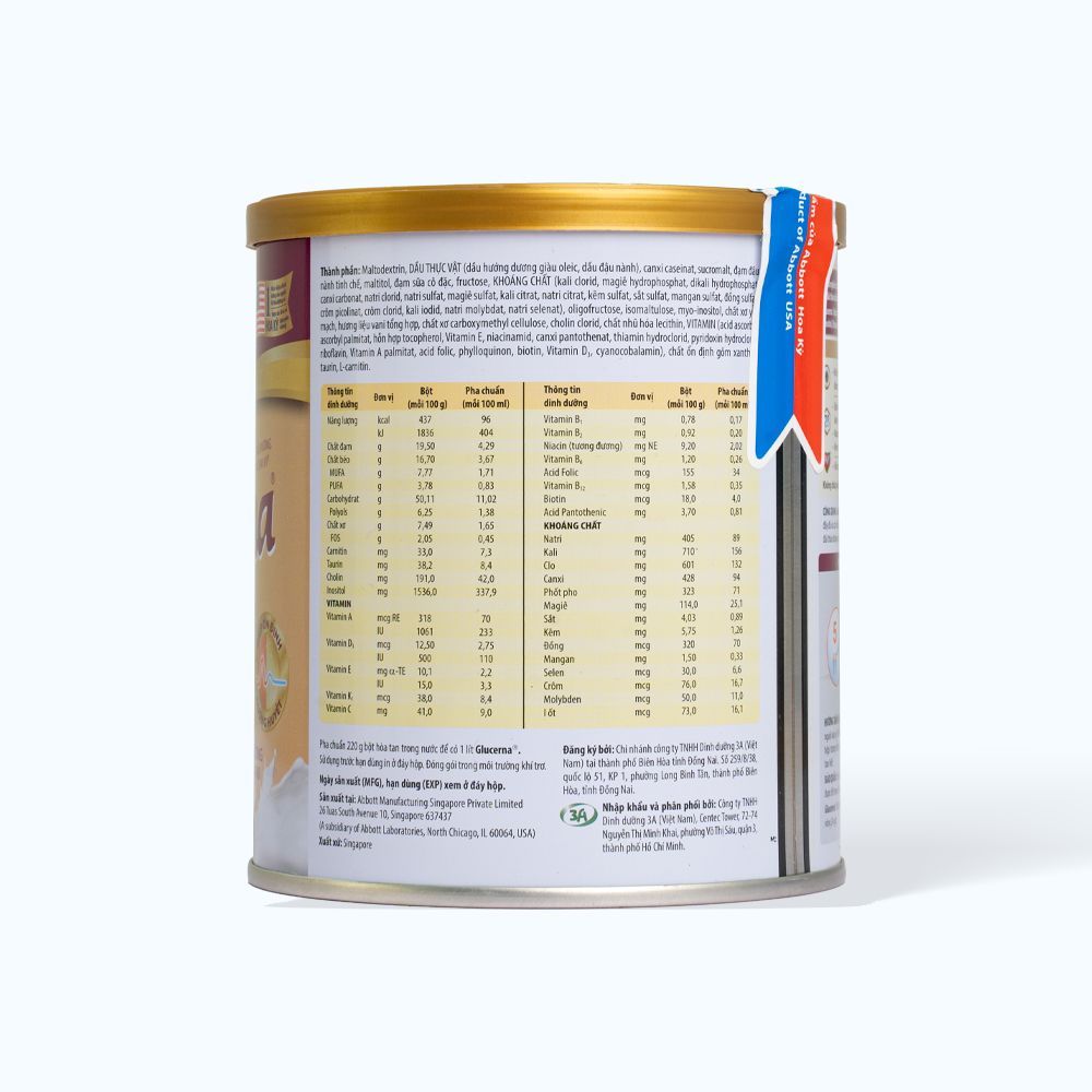 Sữa bột dành cho người bị tiểu đường Glucerna Abbott 380g Hương Vani