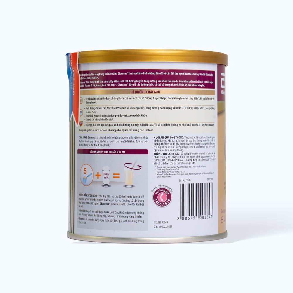 Sữa bột Glucerna Abbott 380g Hương Vani dành cho người bị tiểu đường