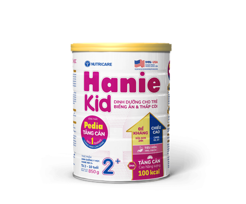 Sữa bột Nutricare Hanie Kid 2+ 850g - Cho bé từ 2 đến 10 tuổi