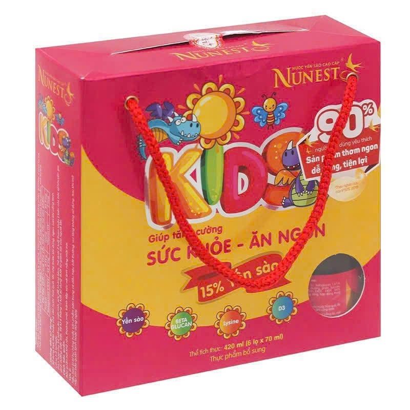 Nước Yến Sữa Dinh Dưỡng NuNest Kids Tự Nhiên (6 lọ 75ml)