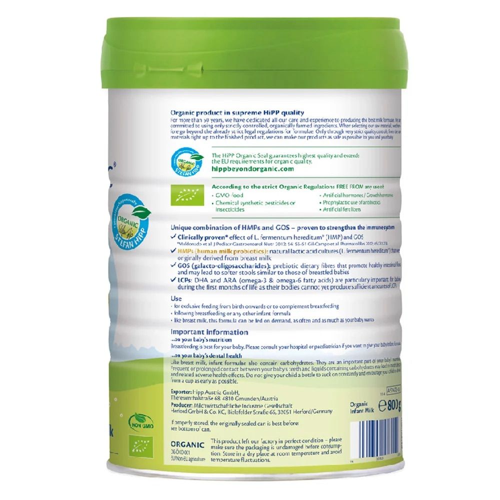 Sữa HiPP Organic Combiotic số 1 800g (0-6 tháng)