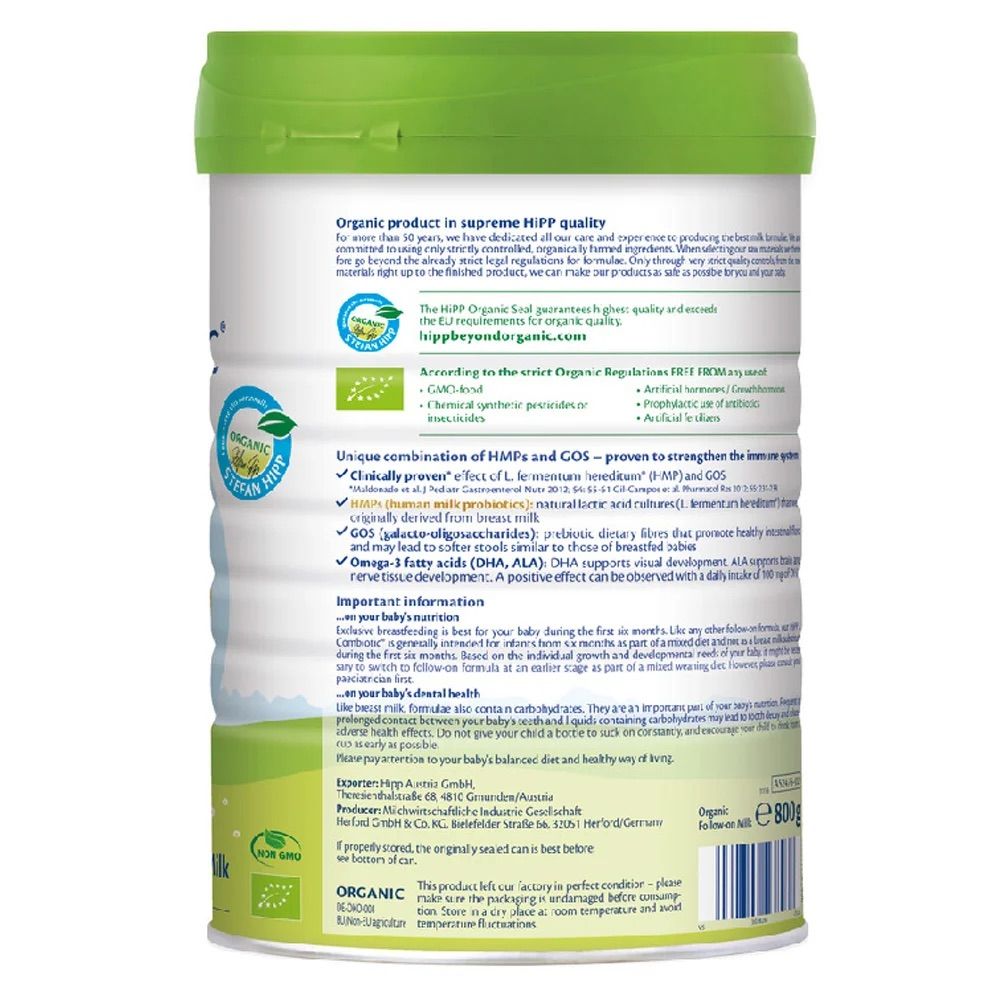 Sữa HiPP Organic Combiotic số 2 800g (6-12 tháng)