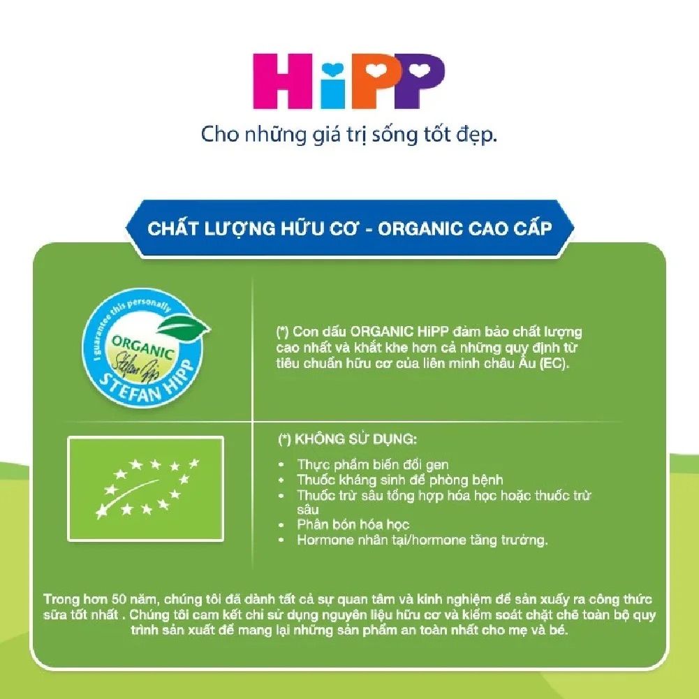 Sữa HiPP Organic Combiotic số 2 800g (6-12 tháng)