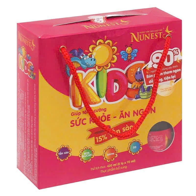 Nước Yến NuNest Kids vị Tự Nhiên (6 lọ 75ml)