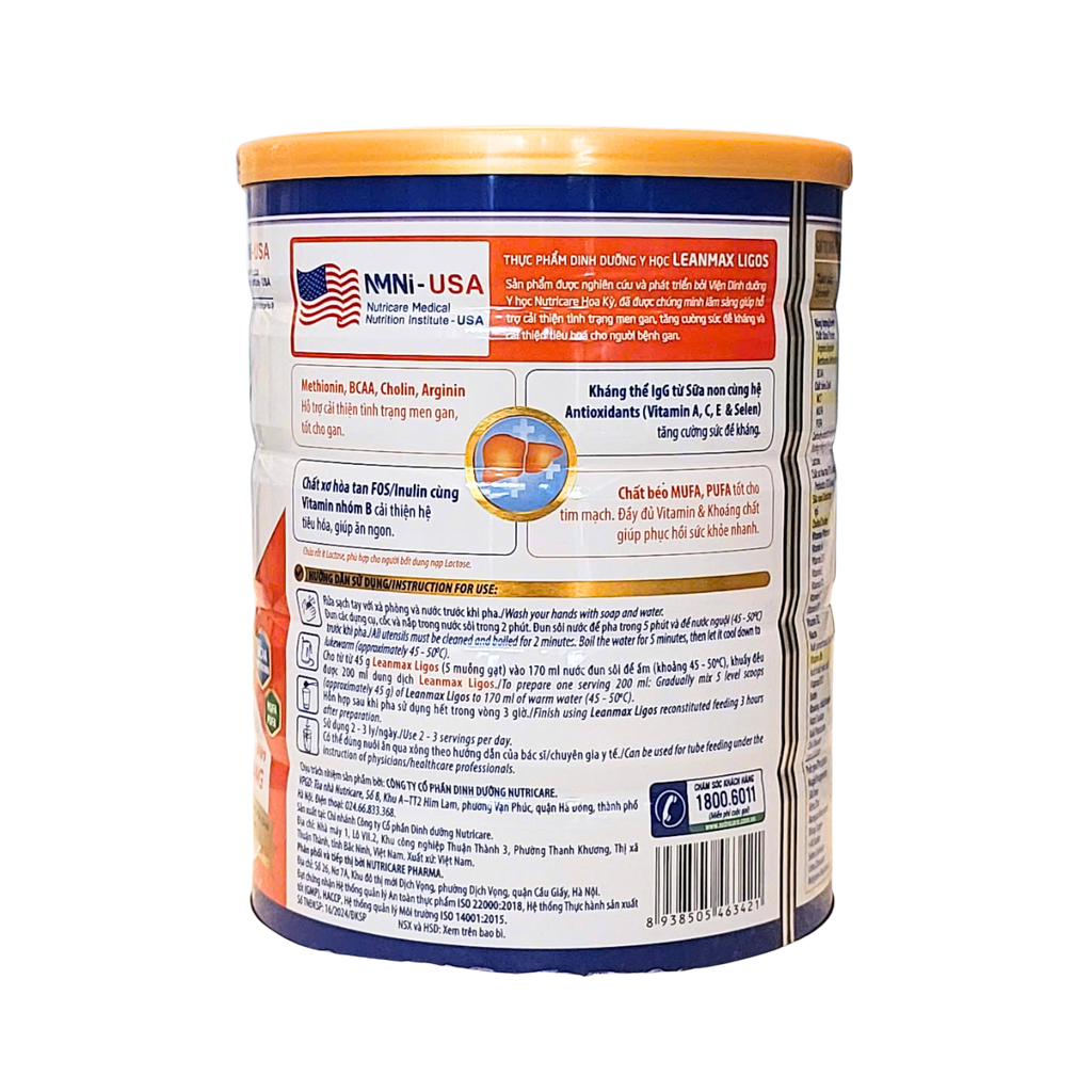 Sữa bột Lean Max Ligos 900gr dinh dưỡng cho người bệnh gan