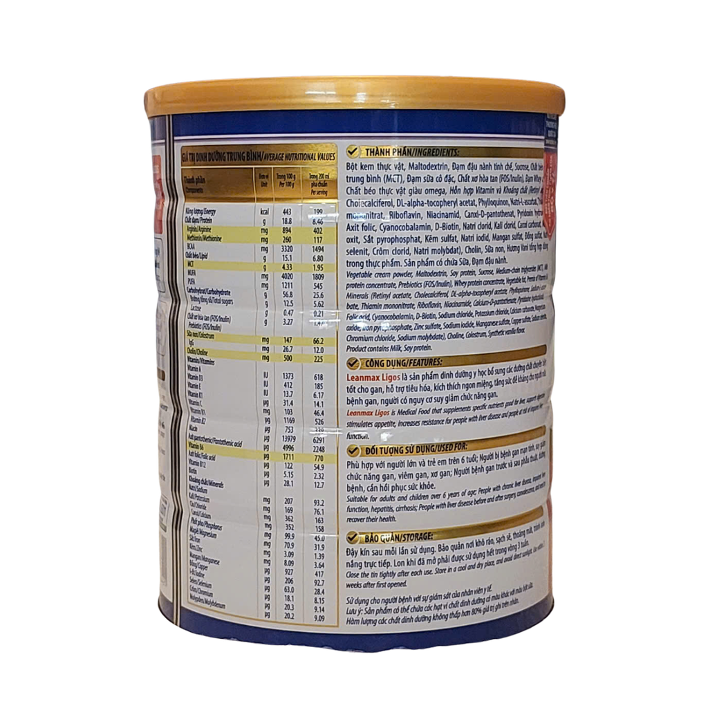 Sữa bột Lean Max Ligos 900gr dinh dưỡng cho người bệnh gan