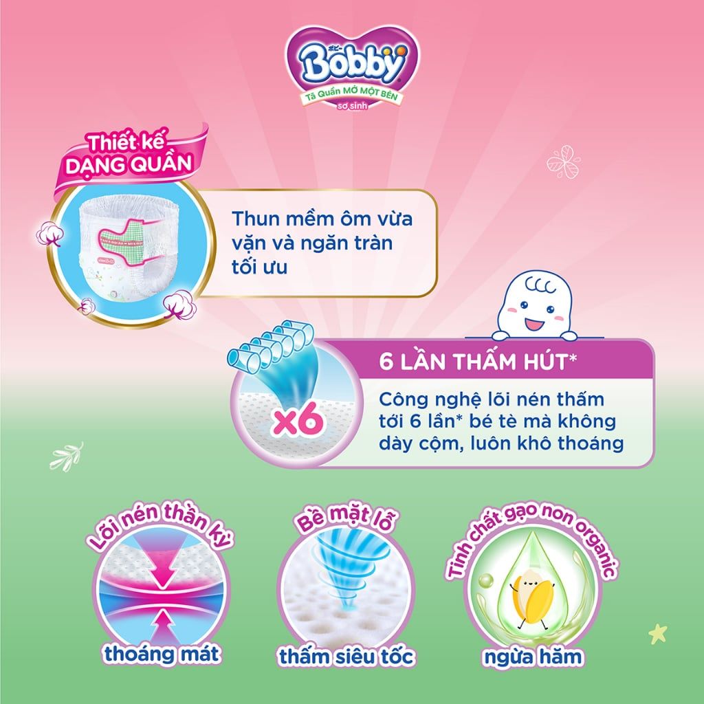 Tã quần S80 Bobby Mở Một Bên