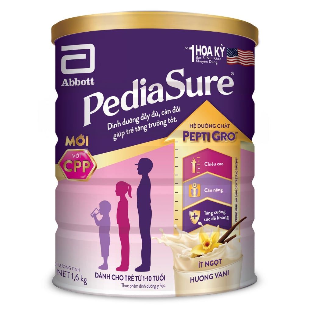 Sữa bột Pediasure 1.6kg vani cho trẻ 1-10 tuổi