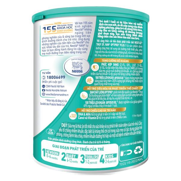 Sữa bột Nestlé NAN OPTIPRO PLUS 1 400G (0-6 tháng)