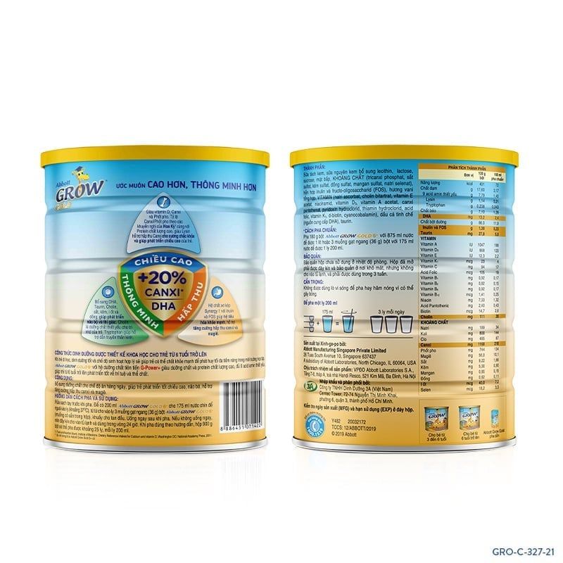 Sữa bột Abbott Grow Gold 6+ 850g