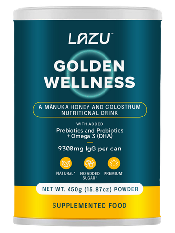 Sữa non kết hợp mật ong Manuka cao cấp LAZU GOLDEN WELLESS nhập khẩu New Zealand hộp 450g