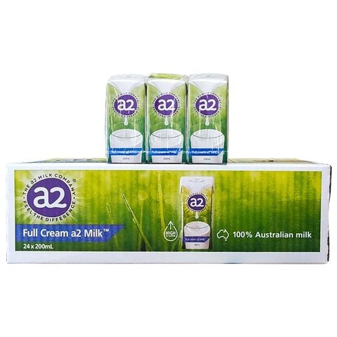 Thùng 24 hộp sữa tươi A2 nguyên kem 200ml
