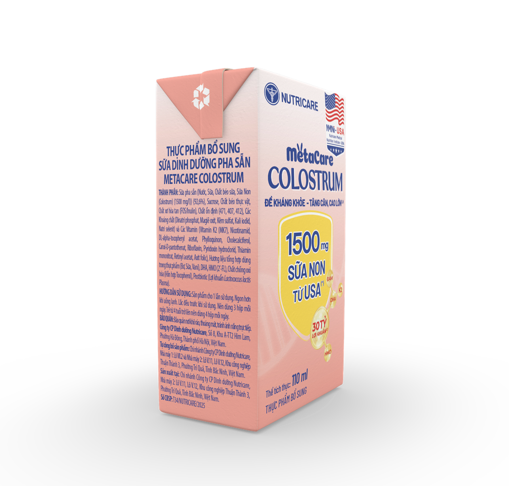 Lốc 4 hộp sữa nước 110ml Metacare Colostrum - cho bé 1 tuổi trở lên