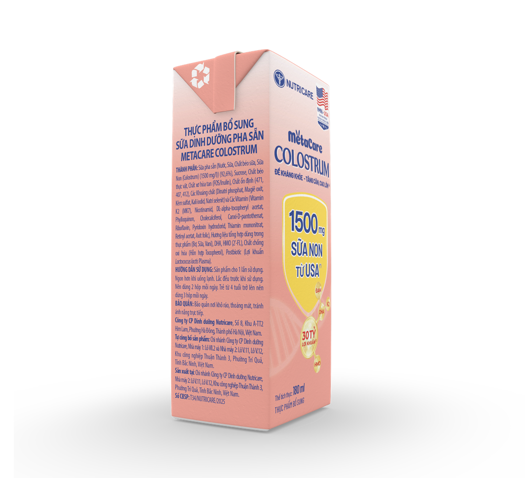 Lốc 4 hộp sữa nước 180ml Metacare Colostrum - cho bé 1 tuổi trở lên