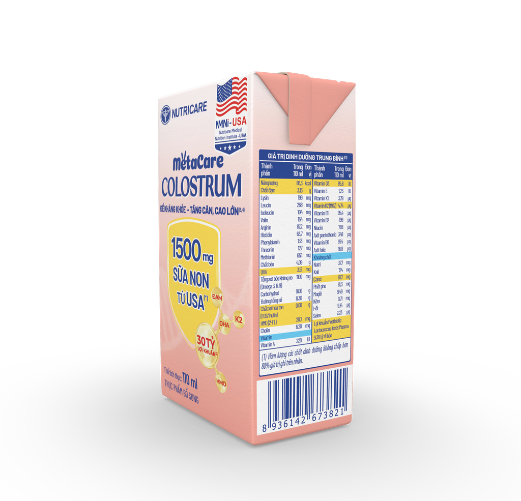 Lốc 4 hộp sữa nước 110ml Metacare Colostrum - cho bé 1 tuổi trở lên