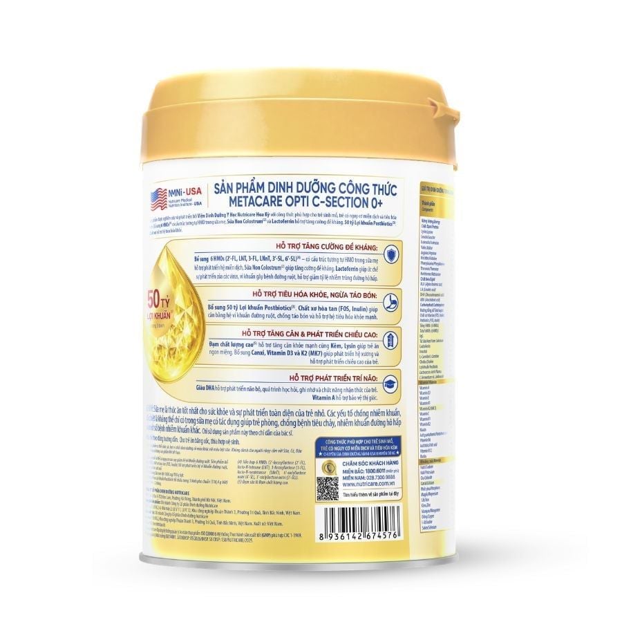 Sữa Metacare Opti C-Section 1+ 800G (1-2 tuổi)