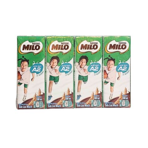 Lốc 4 Hộp Sữa Lúa Mạch MILO Mới A2 Dinh Dưỡng Vượt Trội