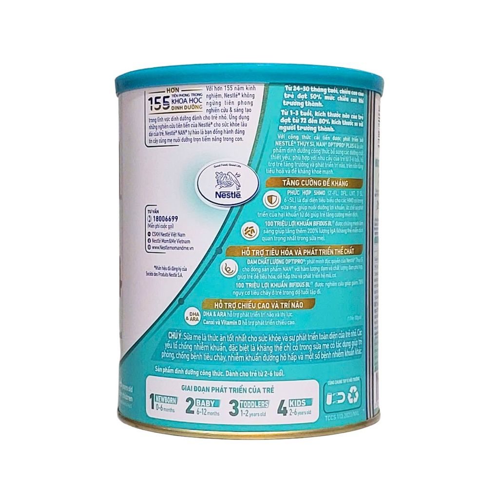 Sữa bột Nestlé NAN OPTIPRO PLUS 4 800g (2-6 tuổi)