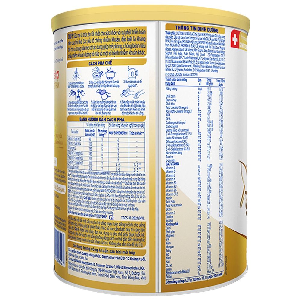 Sữa Bột Nestlé NAN SupremePro 1 lon 800g