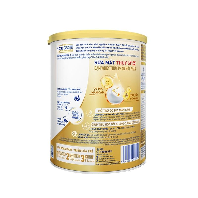 Sữa Bột Nestlé NAN SupremePro 2 800g 5HMO Gentle Optipro