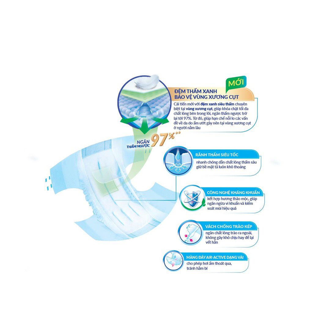 Tã Dán Caryn Siêu Thấm Người Lớn XL 10 Miếng