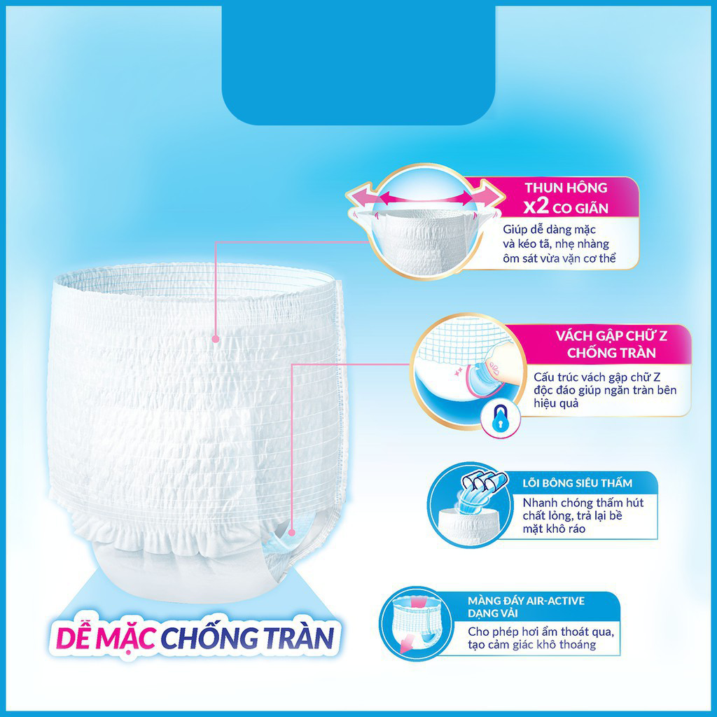 Tã Quần Người Lớn Caryn Mỏng Nhẹ Chống Tràn Size L-14 Miếng Dành Cho Người Già Có Thể Tự Đi