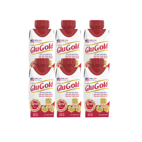 Lốc 6 hộp Nutricare GluGold 200ml - Hỗ trợ kiểm soát đường huyết cho người tiểu đường
