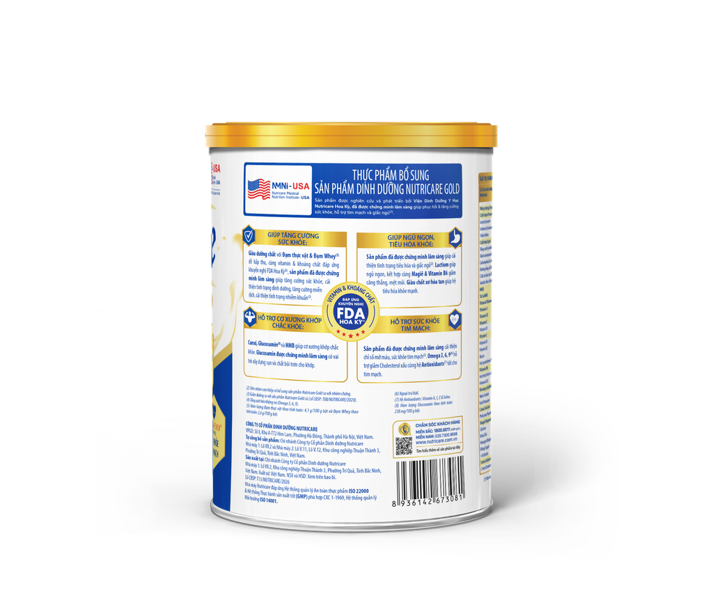 Sữa bột Nutricare Gold 850g cho người lớn tuổi