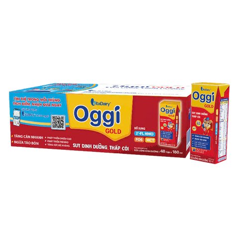 Thùng 48 sữa dinh dưỡng Oggi Gold 180ml (trên 1 tuổi)