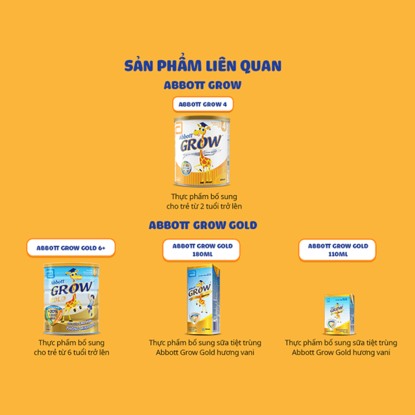 Sữa bột Abbott Grow Gold 3+ 850g hương Vani (3-6 tuổi)