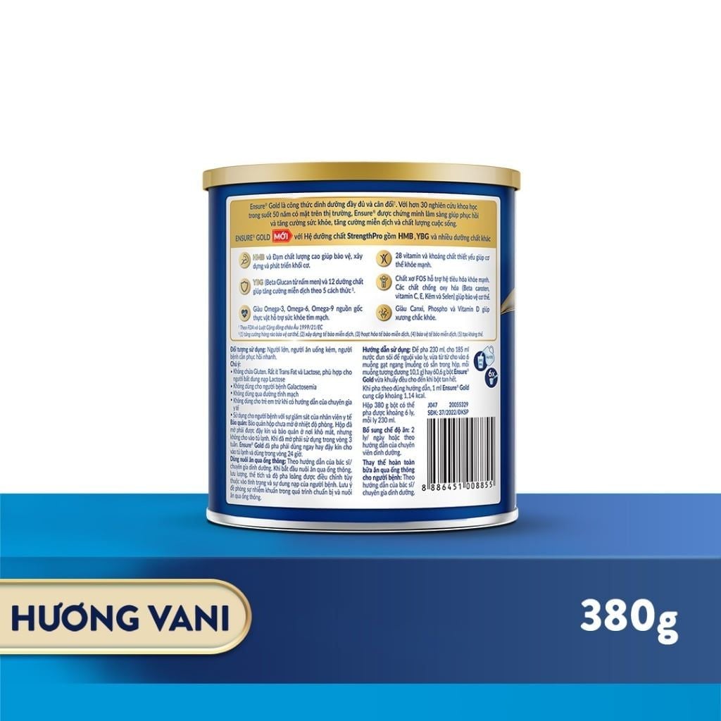 Sữa bột Ensure Gold Abbott hương vani 380g (HMB)