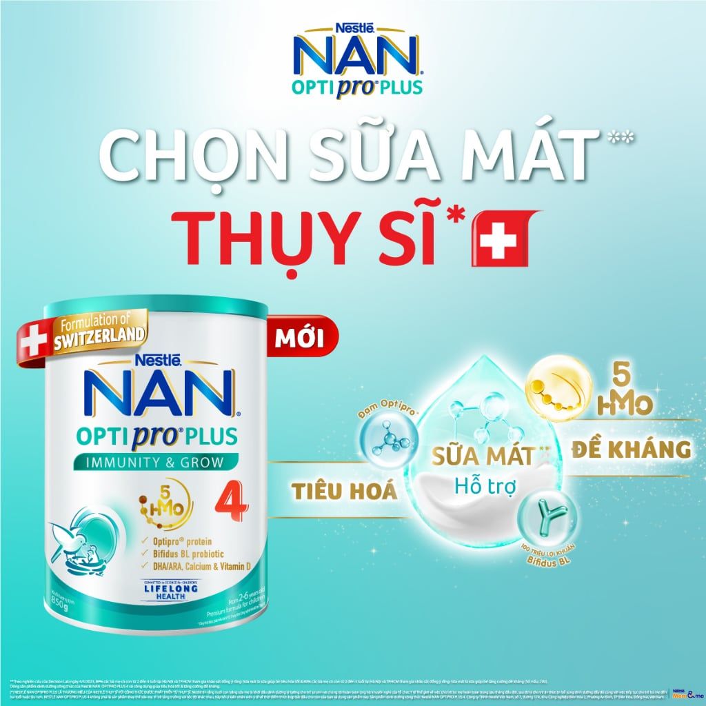Sữa bột Nestle NAN Optipro 4 1.5kg HM-O cho trẻ trên 2 tuổi