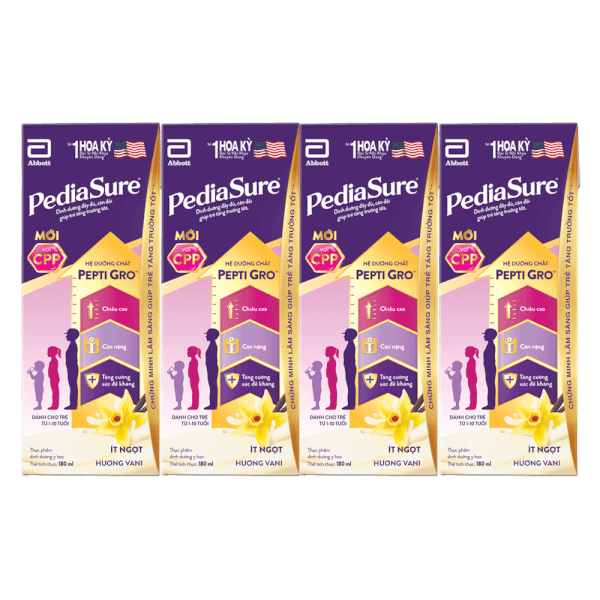 Thùng 48 Hộp 180ml Sữa nước Pediasure Vani ít ngọt ( Bao bì sản phẩm thay đổi theo đợt )