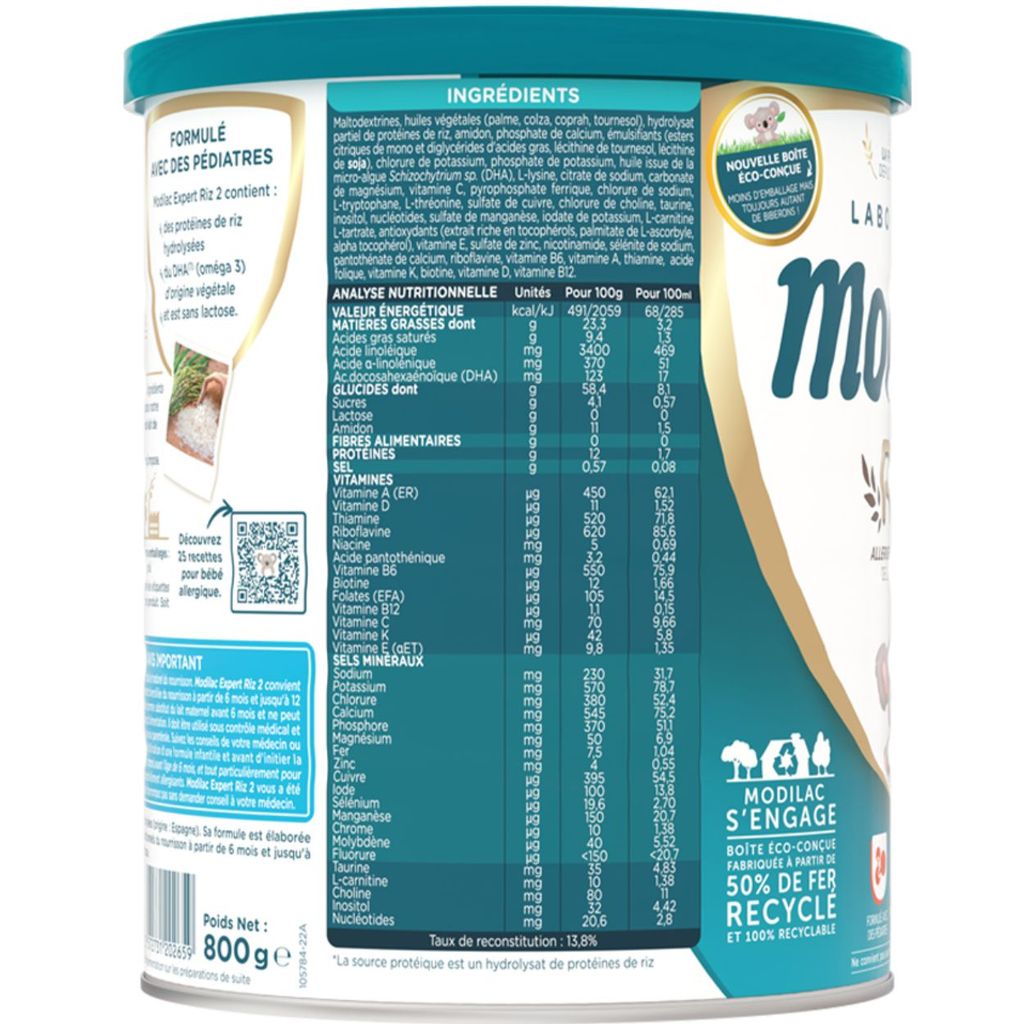 Sữa Modilac Expert Riz 2 800g (6-12 tháng)