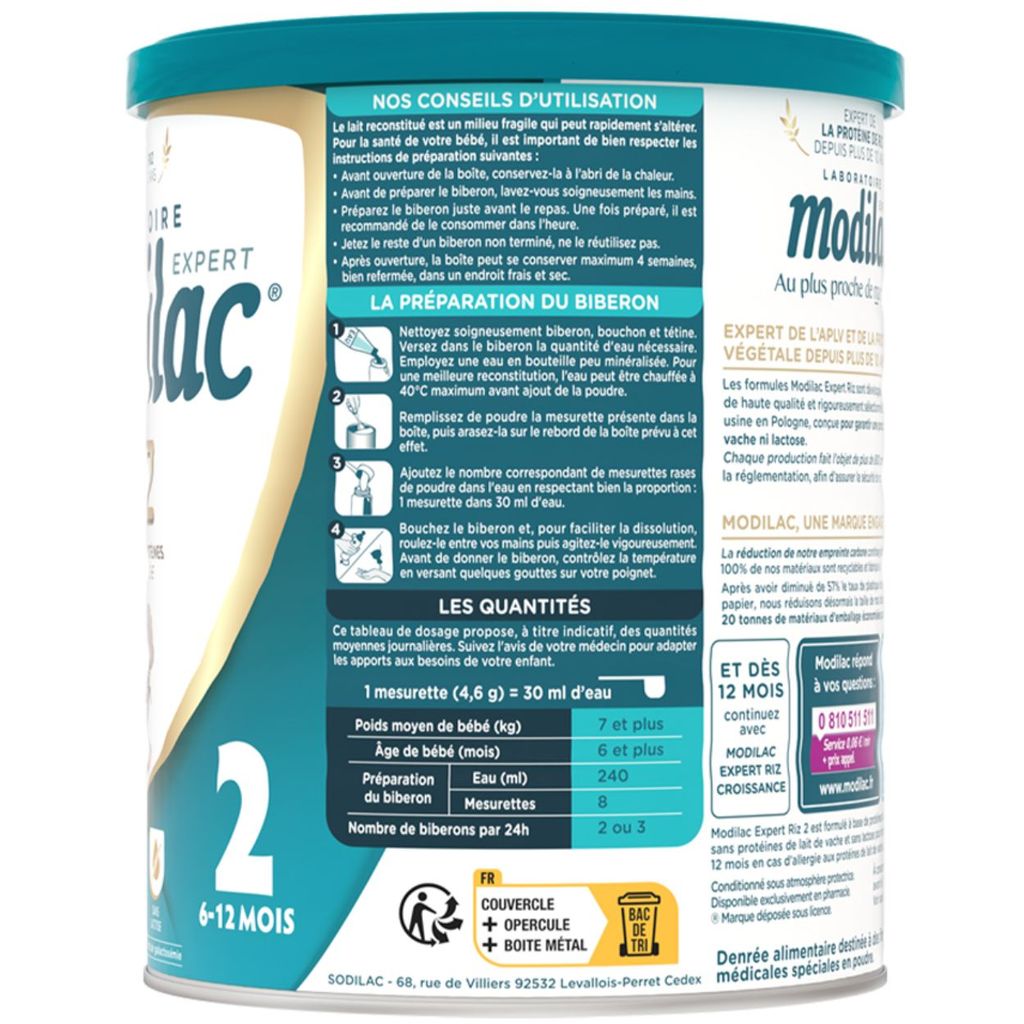 Sữa Modilac Expert Riz 2 800g (6-12 tháng)